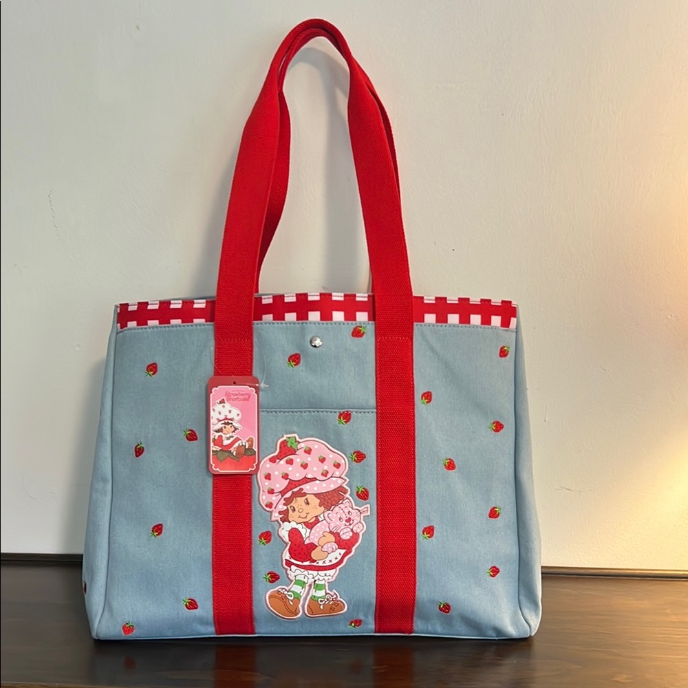 Strawberry Shortcake Embroidered Denim Tote Bag